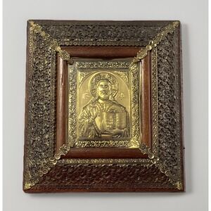 Jesus Christ Pantocrator Vintage Picture, Handcrafted In Greece, Delta-Pan‎ Inc